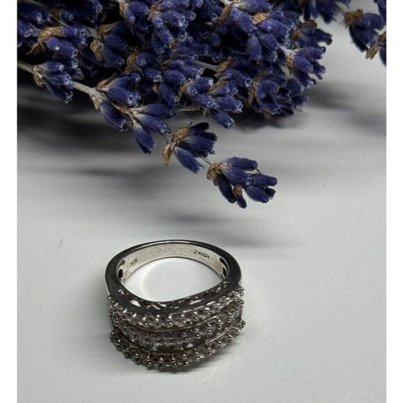 925 STERLING SILVER SAPPHIRE RING SIZE 6 - Picture 6 of 9